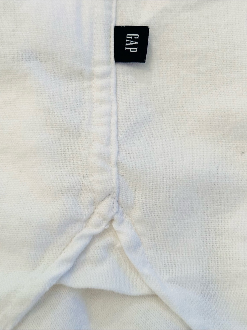 Gap Size XL White Linen-Blend Long Sleeve Boyfriend Button Down Shirt - Picture 9 of 9